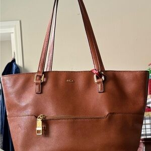 Ralph Lauren Brown Leather Tote
